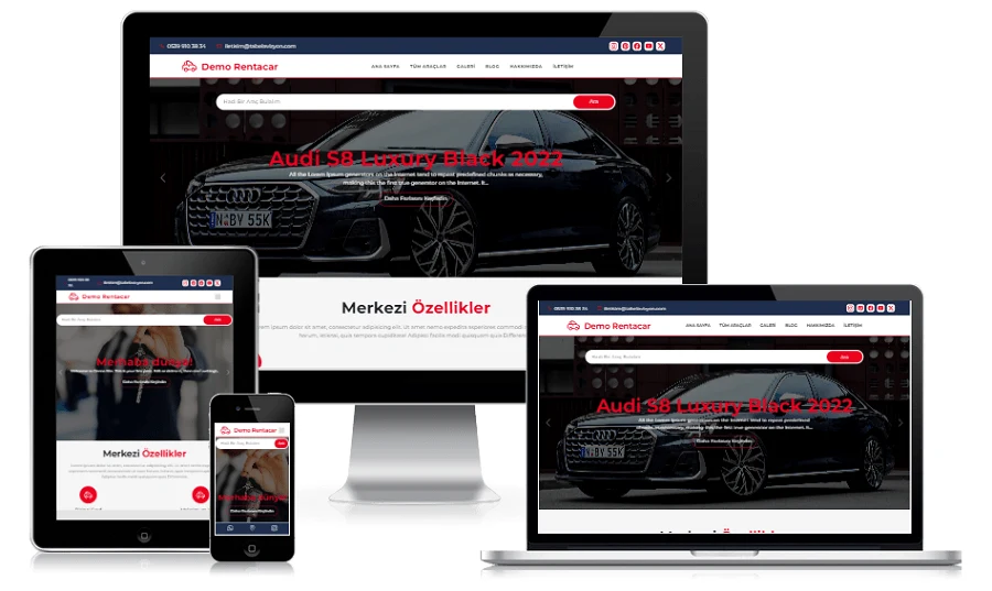 Araç Kiralama Rentacar Sektörü İçin Web Sitesi – Rentacar Theme